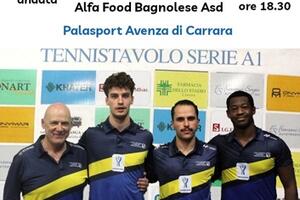 Tennistavolo Serie A1: sabato 25 ottobre al palasport di Avenza l’ Apuania Carrara ospita la Bagnolese