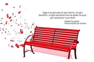 Una panchina rossa contro la violenza a Cà&#039; Michele instpallata  dal Circolo di Bonascola del Pd