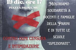 Presidio permanente per la Palestina Massa: "Per una scuola libera e senza censura", venerdì 19 dicembre, in Piazza Palma