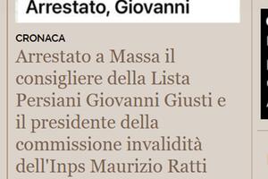 Il comune di Massa ribadisce la sua estraneità rispetto alla vicenda del consigliere Giusti, la Gazzetta di Massa Carrara ribadisce  di non aver mai attribuito responsabilità al comune di Massa