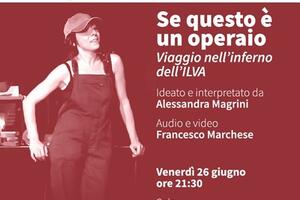 Se questo è un operaio: lo spettacolo dell'attrice Alessandra Magrini a Spazio Alber1ca il 26 giugno