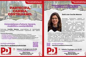 Innovazione e Futuro: il 14 giugno a Marina di Carrara il terzo incontro del ciclo &quot;Partecipa, Cambia, Costruiamo.&quot; promosso dal PD di Massa-Carrara