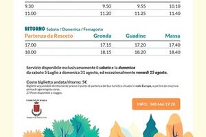 Parte sabato 5 luglio il nuovo servizio di bus turistico per le frazioni montane di Guadine Resceto