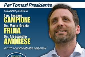 Alessandro Tomasi candidato alla presidenza della Toscana a Marina di Carrara domenica 5 ottobre al gazebo di FdI
