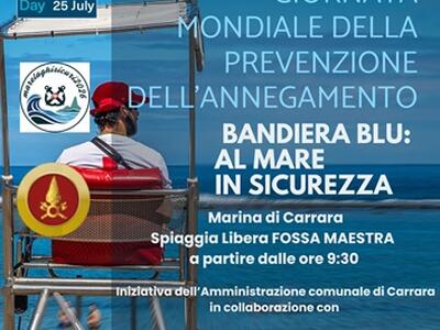 Per la Giornata Mondiale della Prevenzione dell’Annegamento, ‘Bandiera Blu al mare in sicurezza’, appuntamento sabato 25 luglio alla spiaggia libera della Fossa Maestra