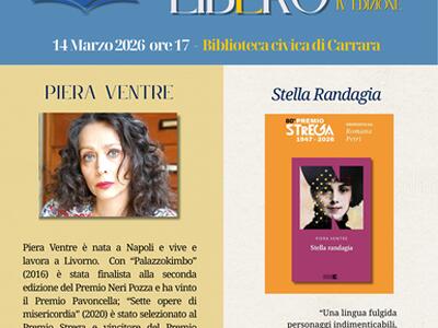 Ultimo appuntamento del Pensier Lib(e)ro con il romanzo di Piera Ventre candidato allo Strega