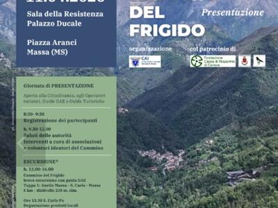 Il cammino del Frigido: presentazione con guide escursionistiche e operatori turistici a Massa l'11 aprile