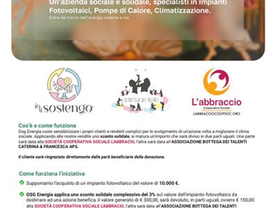 L’abbraccio partner del progetto IO TI SOSTENGO promosso da OSG Energia.
