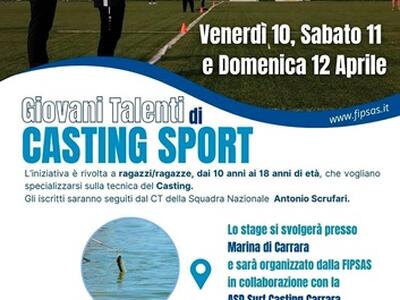 Progetto Giovani Casting Sport a Marina di Carrara
