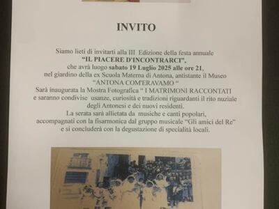 “Il piacere di incontrarci”: tutto pronto per la terza edizione della festa dell’inclusione e dell’allegria nel borgo di Antona