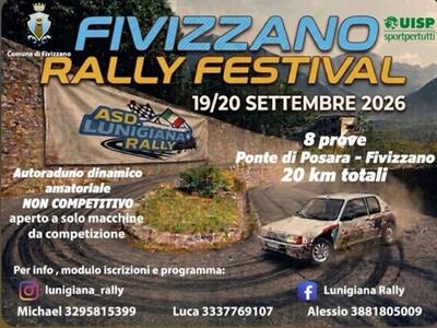 Weekend di motori a Fivizzano con il "Fivizzano Rally Festival" sabato 19 e domenica 20 settembre