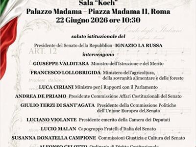 Convegno  in senato su proposta per la  tutela inno nazionale in Costituzione organizzato dalla senatrice di FdI Susanna Campione