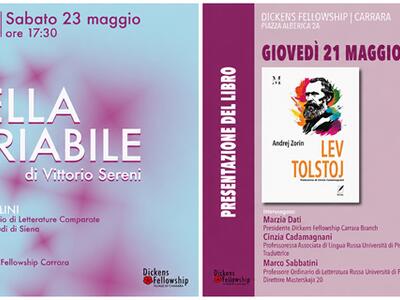 Due appuntamenti con la grande letteratura il 21 e il 23 maggio alla Dickens Fellowship di Carrara