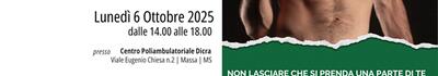 “Progetto Testicolo Gratuito” della   Fondazione ANT  Franco Pannuti  ETS a Massa il 6 ottobre