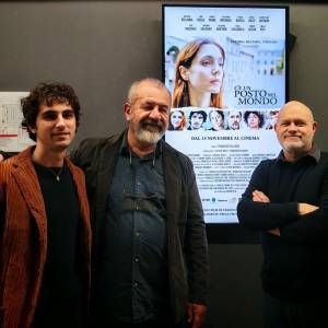 L'attore Luigi Fedele, il regista Francesco Falaschi e lo sceneggiatore Alessio Brizzi