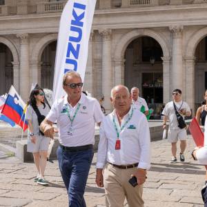 A destra Lucio Petacchi direttore Giro della Lunigiana insieme a Maurizio Molinari